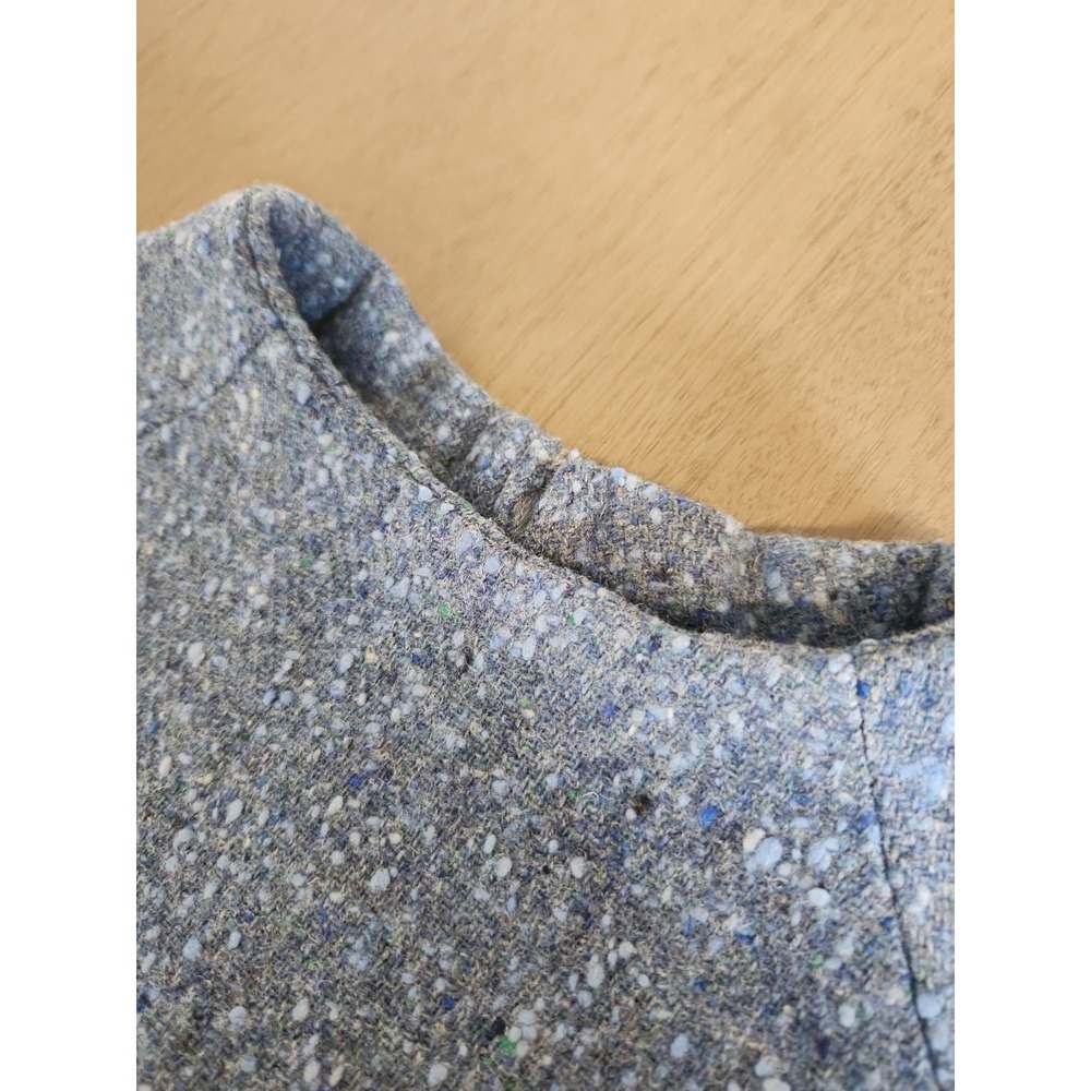 Vintage 1950s-60s Blue Tweed Wool Wiggle Dress Mid-Century Mod Pencil Sheath Sm - Picture 11 of 16